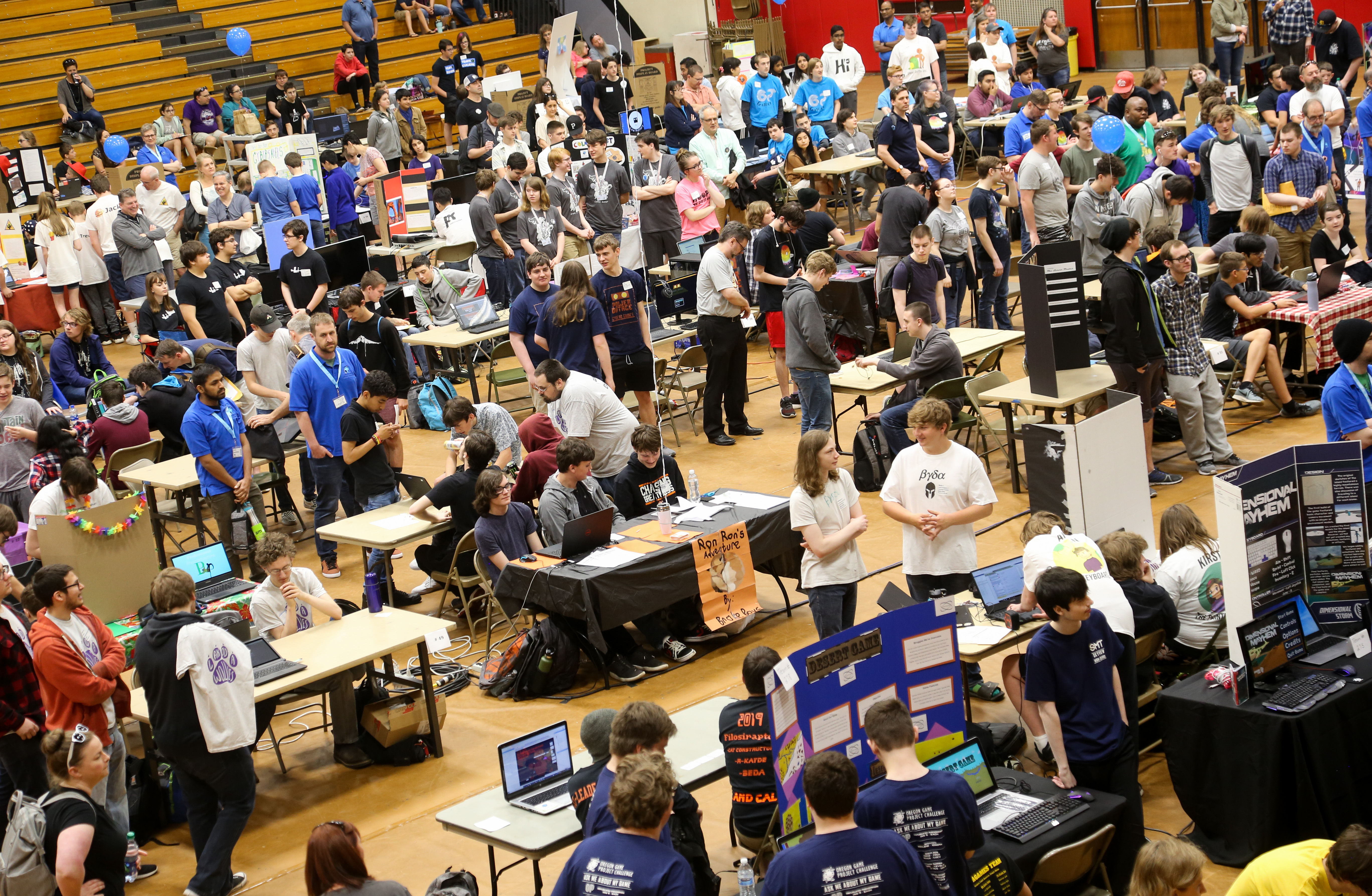 Student tables at the OGPC main event.